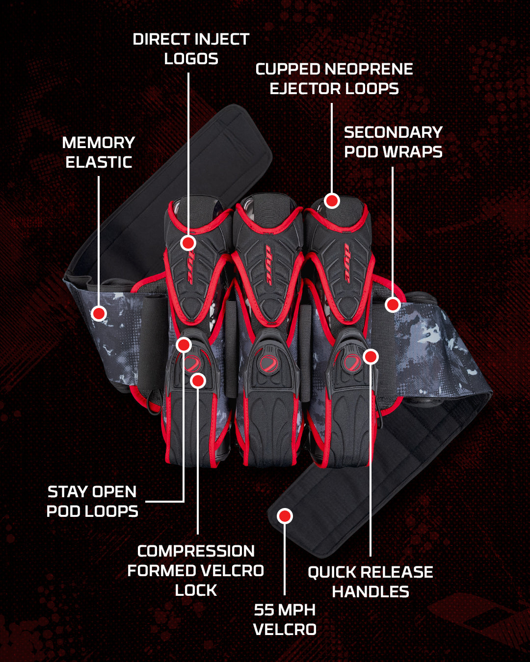 Assault Pack Pro Harness - Dyecam Red 3+4
