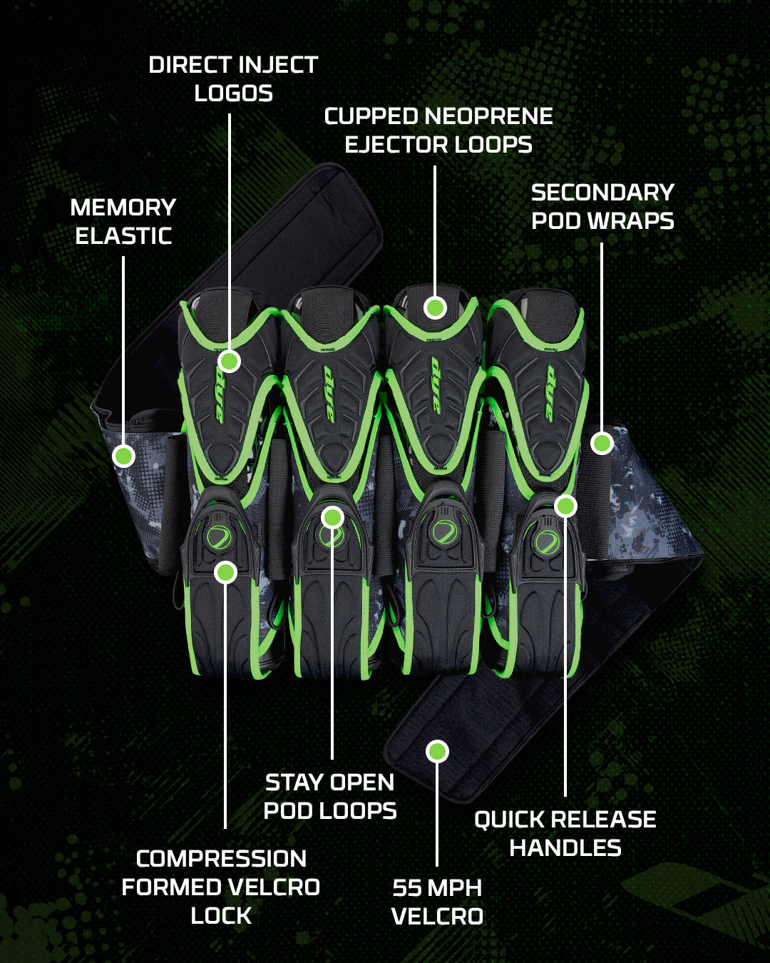 Assault Pack Pro Harness - Dyecam Lime 4+5